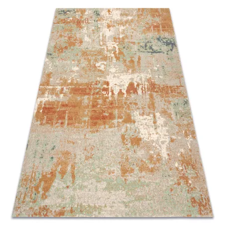 ABBY wool rug 486.13.LA112 in vintage style, green and terracotta