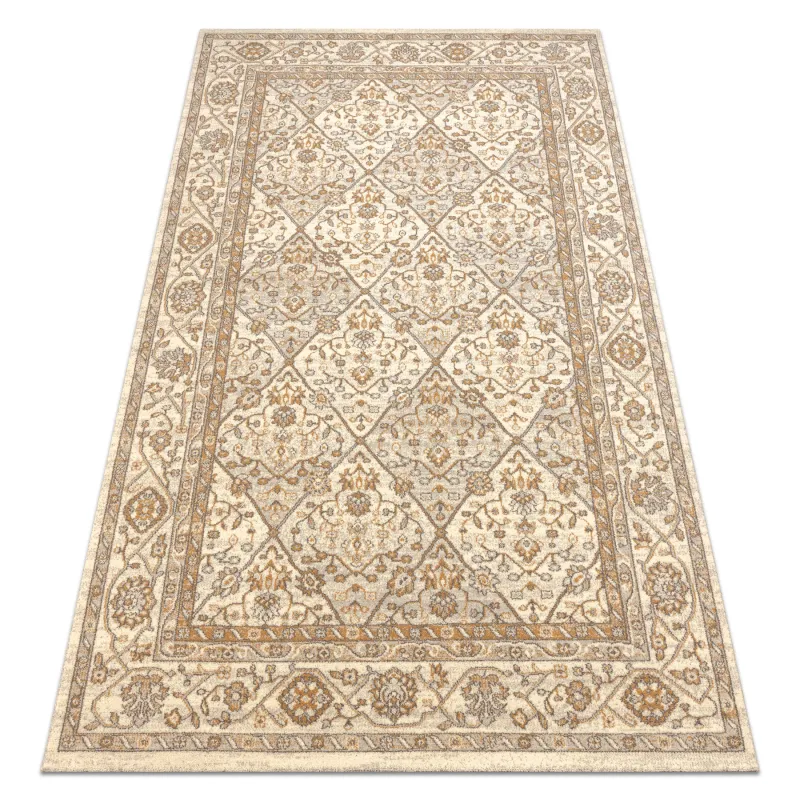SOHO wool rug in natural beige with geometric diamond pattern