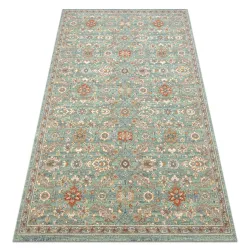 SOHO Wool Rug Natural Green Floral Border