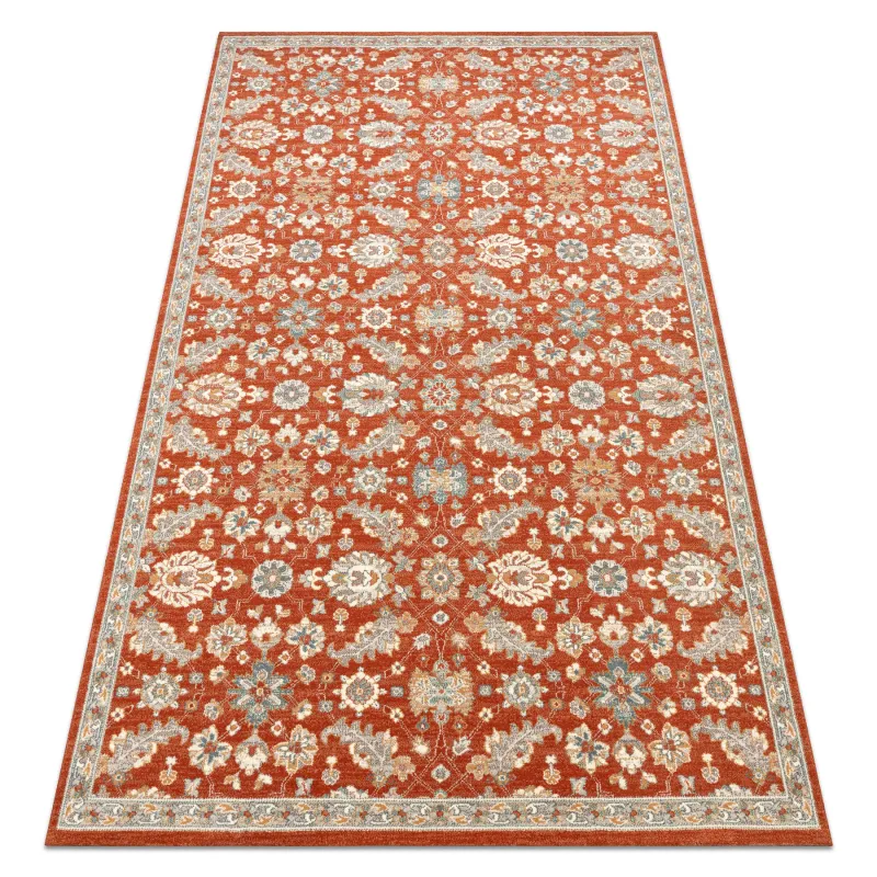 SOHO wool rug in terracotta floral design, natural style, perfect for the living room