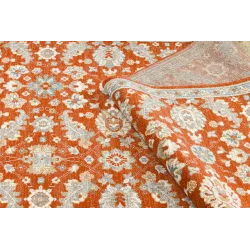 SOHO wool rug in terracotta floral design, ideal for modern interiors