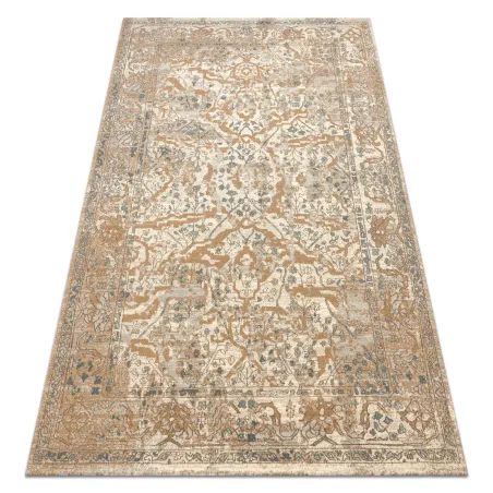 SOHO Wool Rug 477.04.LA113 in natural beige and brown, stylish ornament design