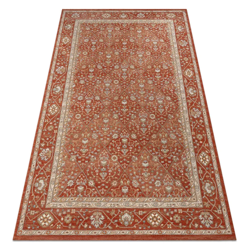 SOHO wool rug in geometric terracotta and beige design for modern interiors