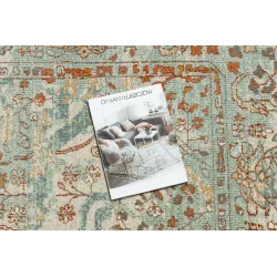 SOHO Wool Rug 477.04.LA400 with ornament design in green and beige shades