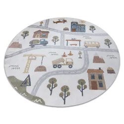 BONO 9207 Round Streets, City, Construction Site Cream / Light Gray - 2ND GRADE