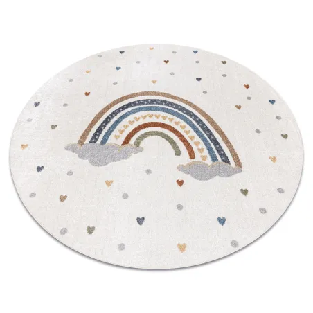 BONO 724 Rainbow Heart Round Rug