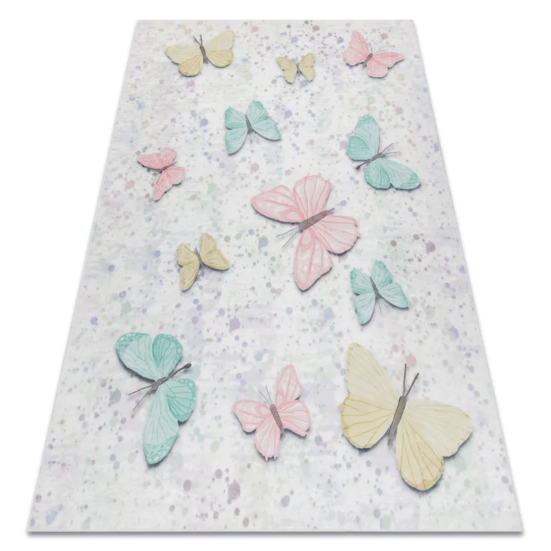 BAMBINO 1610 Butterflies Washable Kids Rug Cream