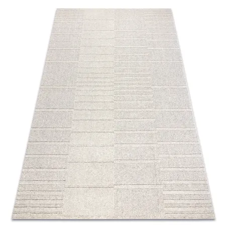 Geometric wool rug in beige and grey tones, loft style