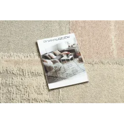 Stylish FLUX wool rug in cream and pink loft style