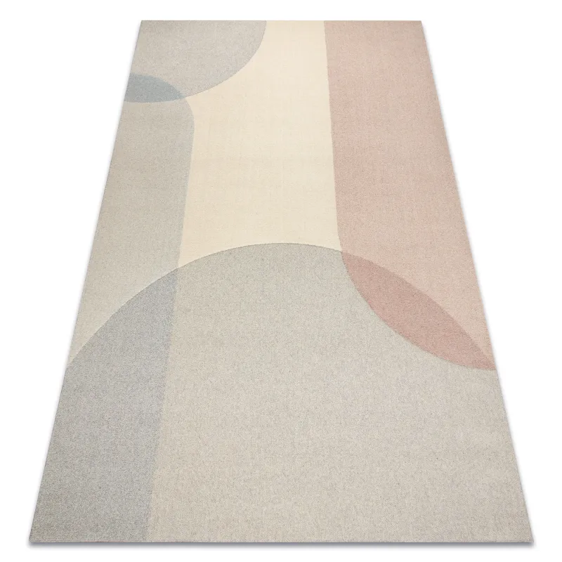 FLUX geometric wool rug in beige and grey tones for a stylish decor