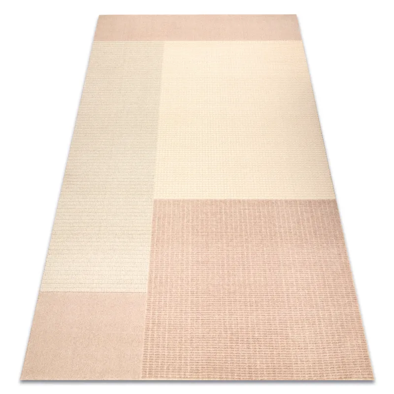 FLUX geometric wool rug in beige and pink, perfect for a loft-style decor