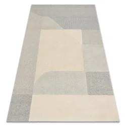 FLUX Geometric Wool Rug Cream Grey