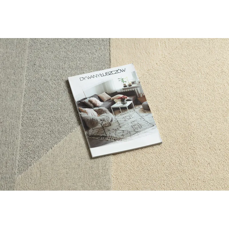 Cream and grey FLUX 461.12.AE120 wool rug with a loft style