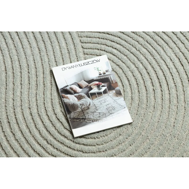 Geometric FLUX rug in blue and grey shades, loft style for contemporary spaces