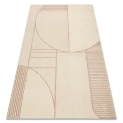FLUX Wool Geometric Rug Beige Rose