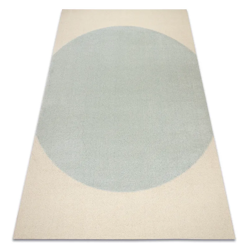 FLUX 461.10 wool geometric rug in blue and cream tones
