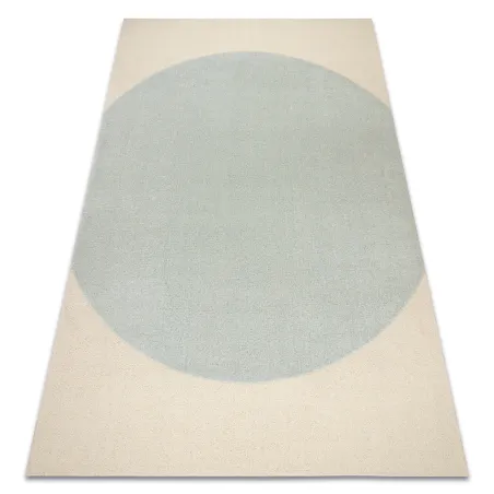 FLUX 461.10 wool geometric rug in blue and cream tones