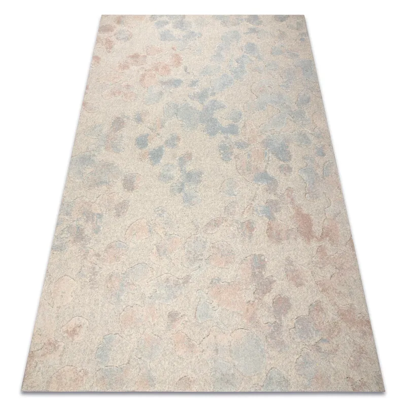 FLUX 461.60 wool geometric rug in cream and blue abstract design