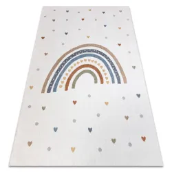 Rug BONO 724 RAINBOW HEARTS cream / light gray - 2ND GRADE