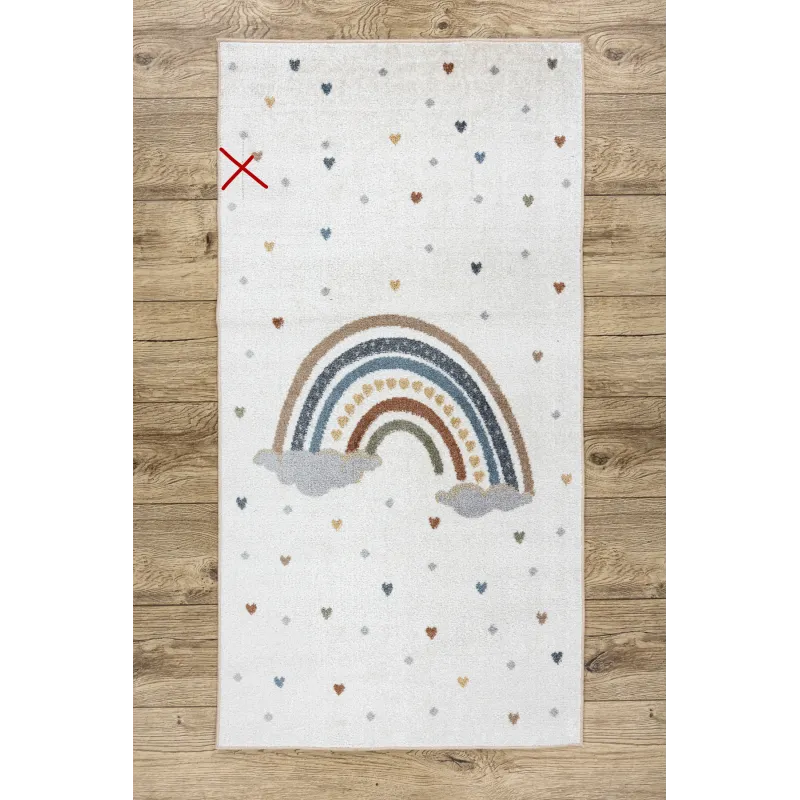 BONO 724 Rainbow Heart Rug