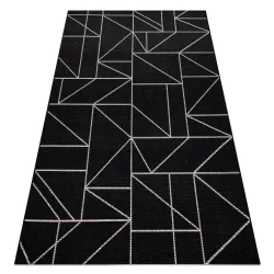 FLOORLUX Sisal Geometric Black Silver Rug