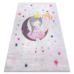 Washable BAMBINO 48060 Princess, Stars Children's Rug, Anti-Slip - Pink