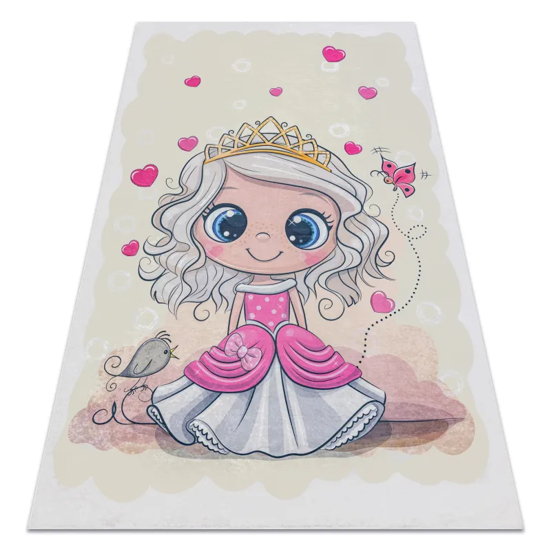 Princess Hearts Washable Rug BAMBINO 43020