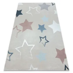 Washable BAMBINO 48130 Stars, little stars for children, non-slip - beige / gray