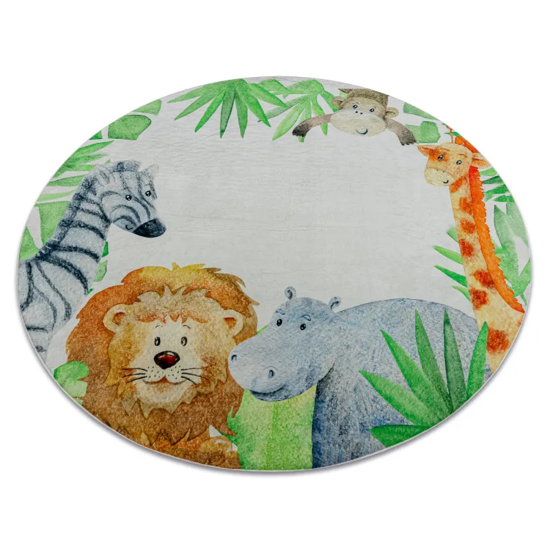 BAMBINO 54090 Round Washable Animals Rug
