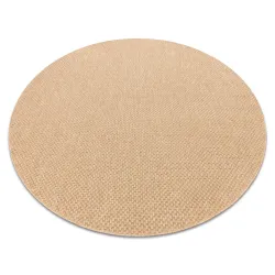TIMO 6272 Round Cord Sisal Outdoor Rug Dark Beige - 2nd Grade