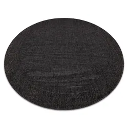TIMO 5000 Round Sisal Rope Outdoor Rug Black - 2nd Grade