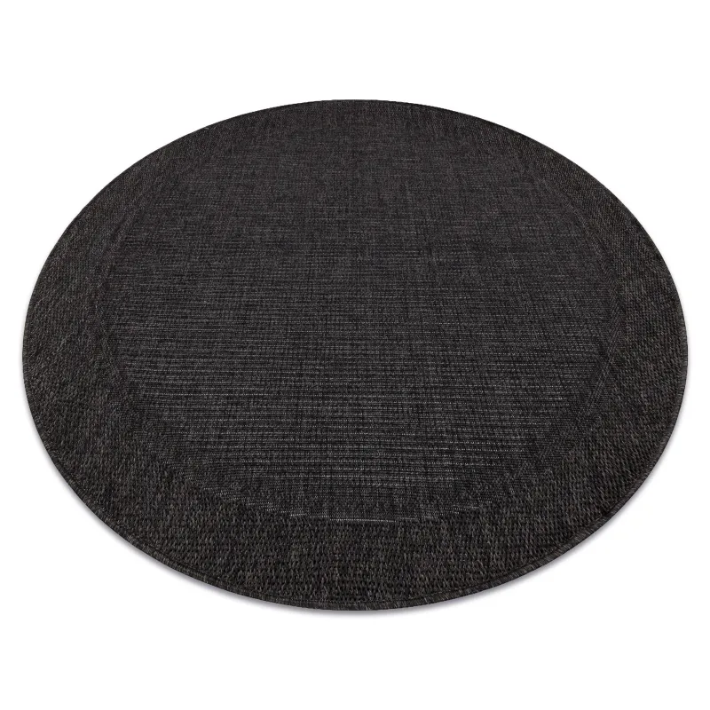 TIMO 5000 Round Outdoor Sisal Rug Black