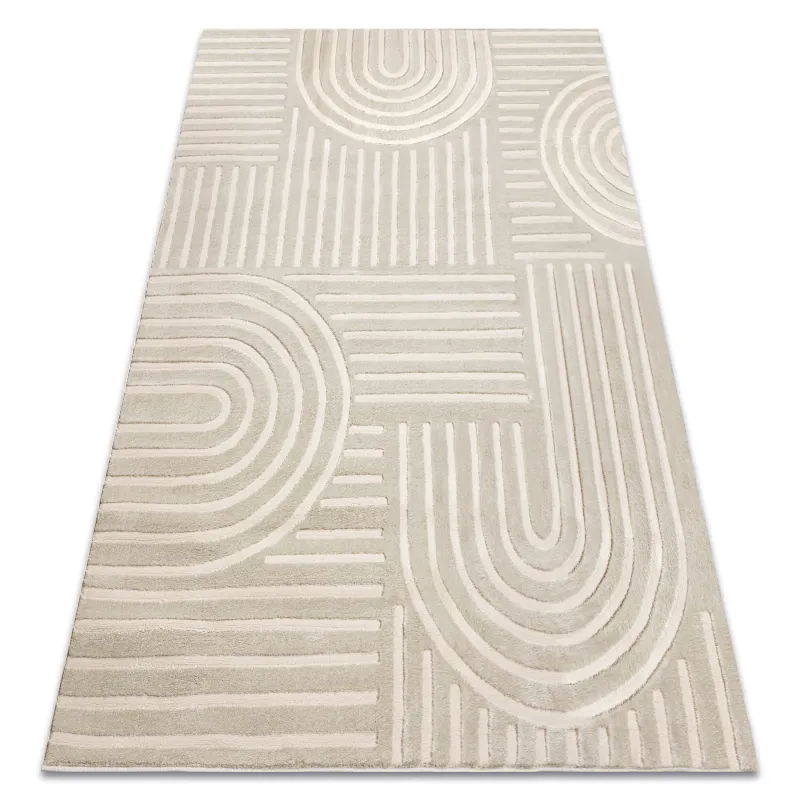 BALANCE 1918 taupe geometric rug, modern carpet for living spaces