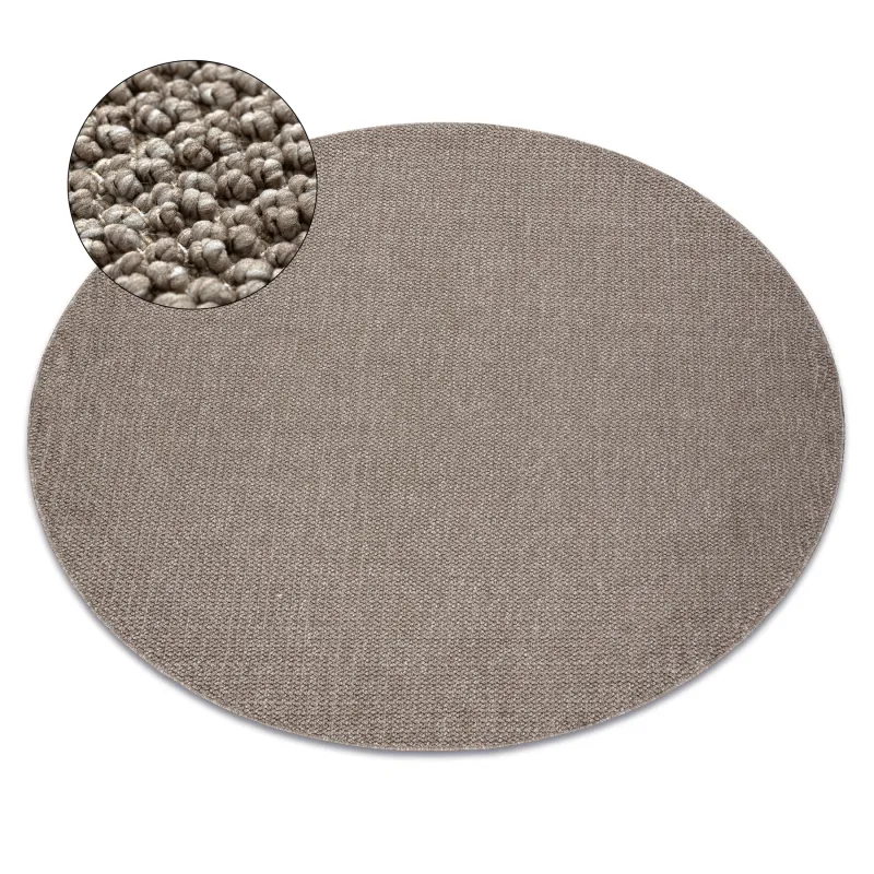Soft brown CASABLANCA LOOP round rug for modern interiors