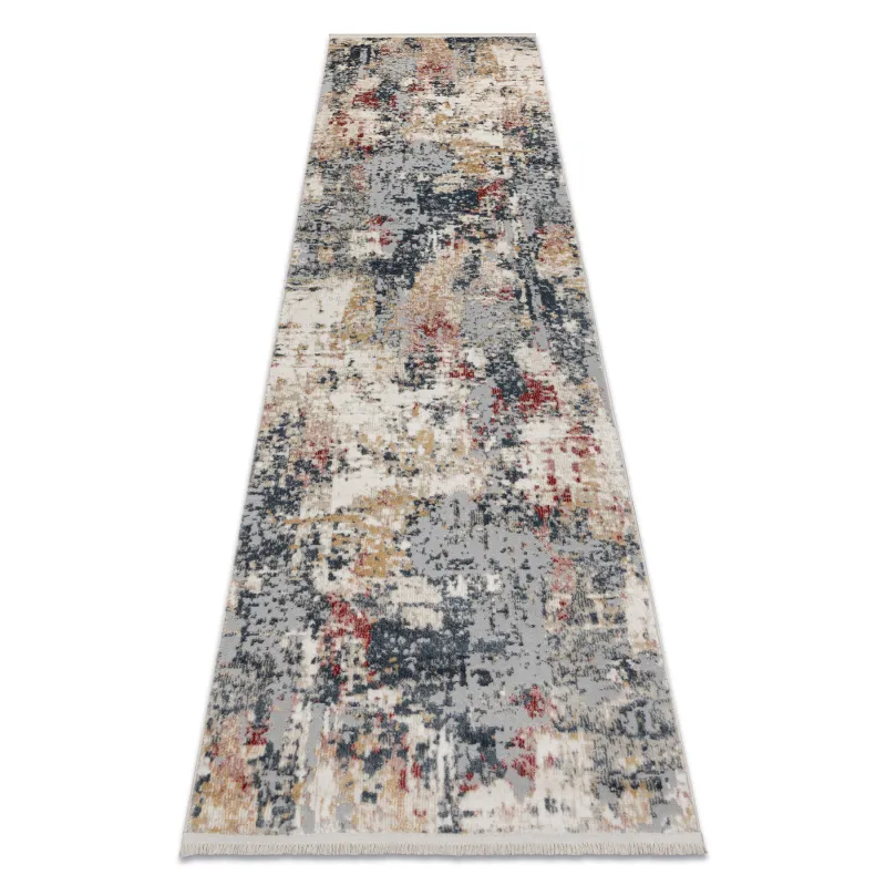 DISTIN 0123A modern rug in pink with fringes - classic design