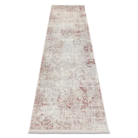 DISTIN 0828A rug in pink, modern design with abstract patterns and fringes