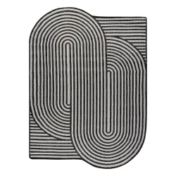 ORGANIC 2131 Geometric Rug Cream Black