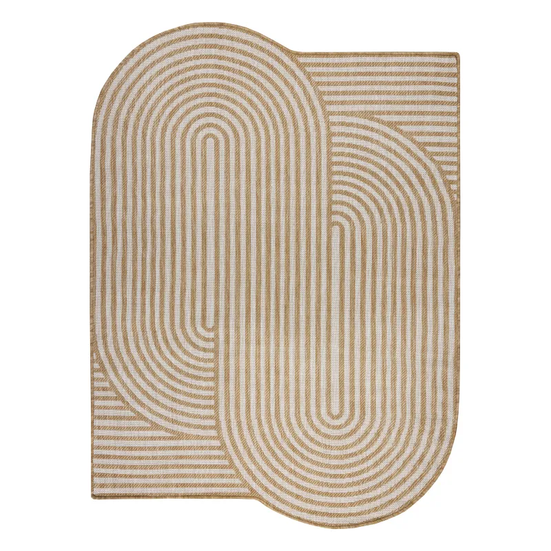 ORGANIC 2131 geometric cream rug made of natural sisal