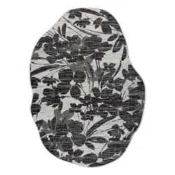 ORGANIC 2735 Floral Cream Black Rug
