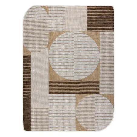 ORGANIC 2769 Geometric Cream Rug - modern sisal carpet with irregular shape