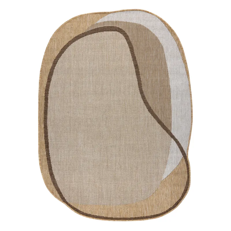 ORGANIC 2123 Sisal Beige Rug in natural stone color and ecru