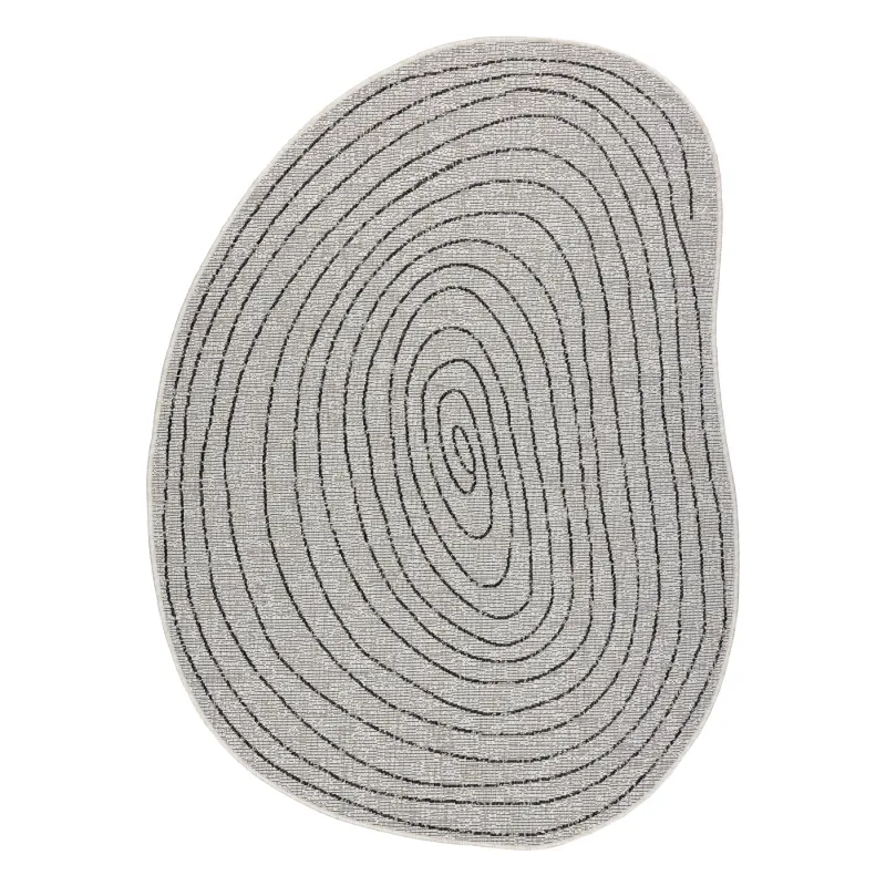 ORGANIC Tree Stump 2743 cream sisal rug, modern irregular shape