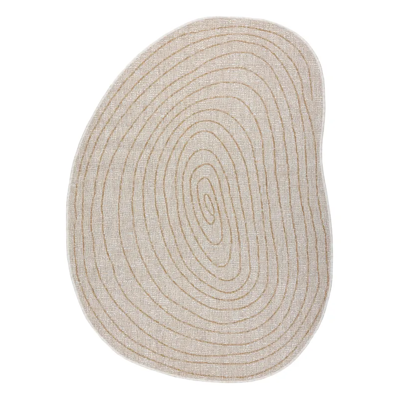 ORGANIC 2743 sisal rug in cream, modern irregular shape, perfect for living rooms