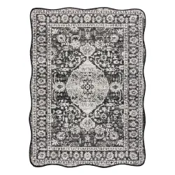 ORGANIC 2762 Sisal Ornament Rug Black