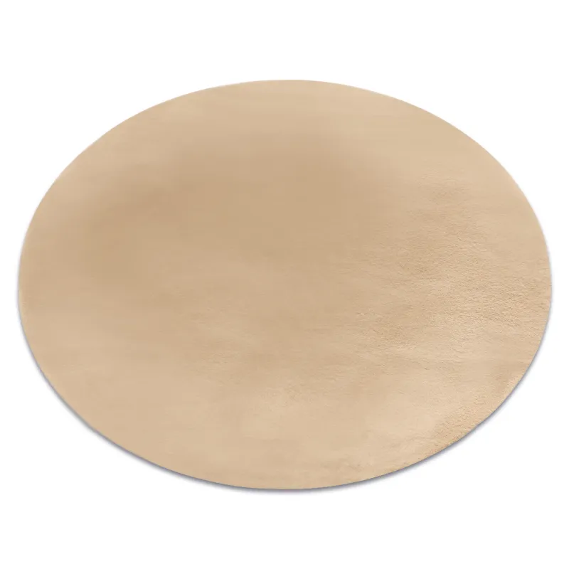 BUNNY round rug in macchiato color, rabbit fur imitation, modern carpet