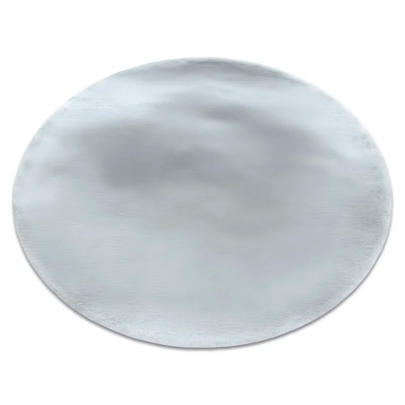 Round shaggy carpet TEDDY NEW Dream in thick silver plush