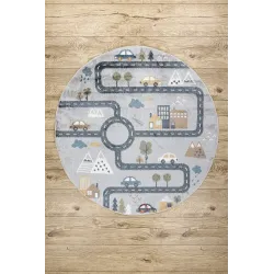 BONO 726 Grey Round Rug