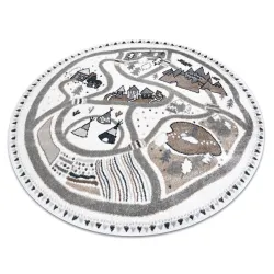 FUN Land Kids Rug Cream Circle 200cm