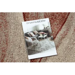 Modern rug in beige and terracotta shades, stylish home accent