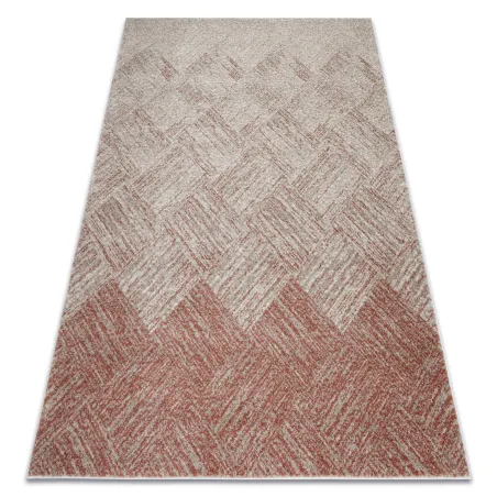 FUSION 9775 Cream Terracotta geometric rug, modern design for living rooms